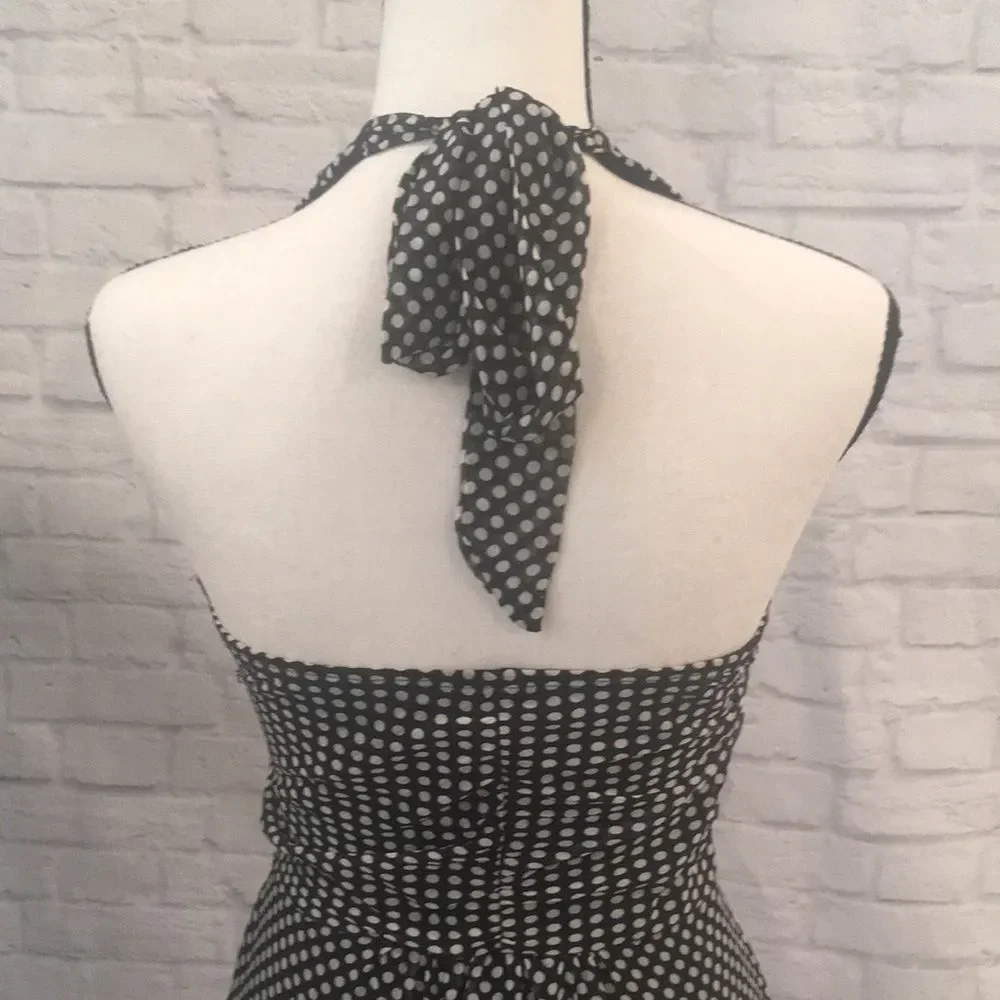 Vintage Polka Dot Halter Knee-Length Dress - Small - Picture 6 of 12
